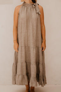 Yenna strik jurk taupe