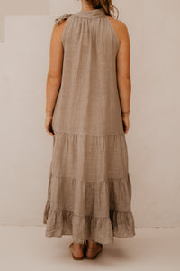 Yenna strik jurk taupe