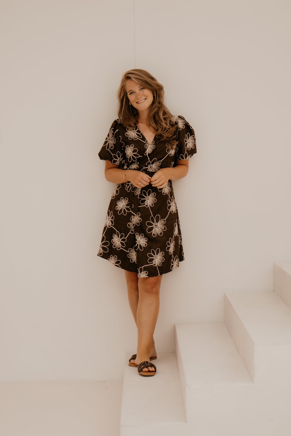 Xara Dress Flower Brown