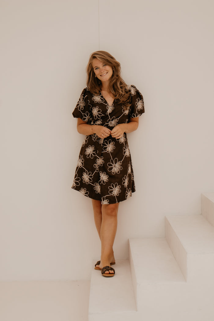 Xara Dress Flower Brown
