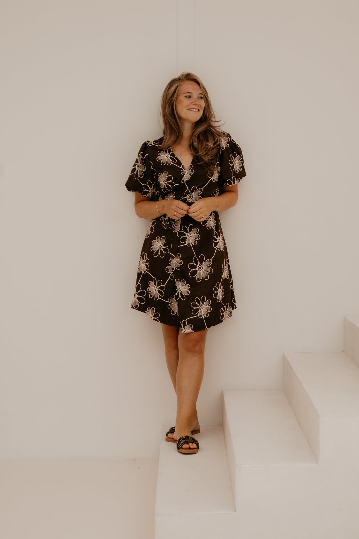 Xara Dress Flower Brown