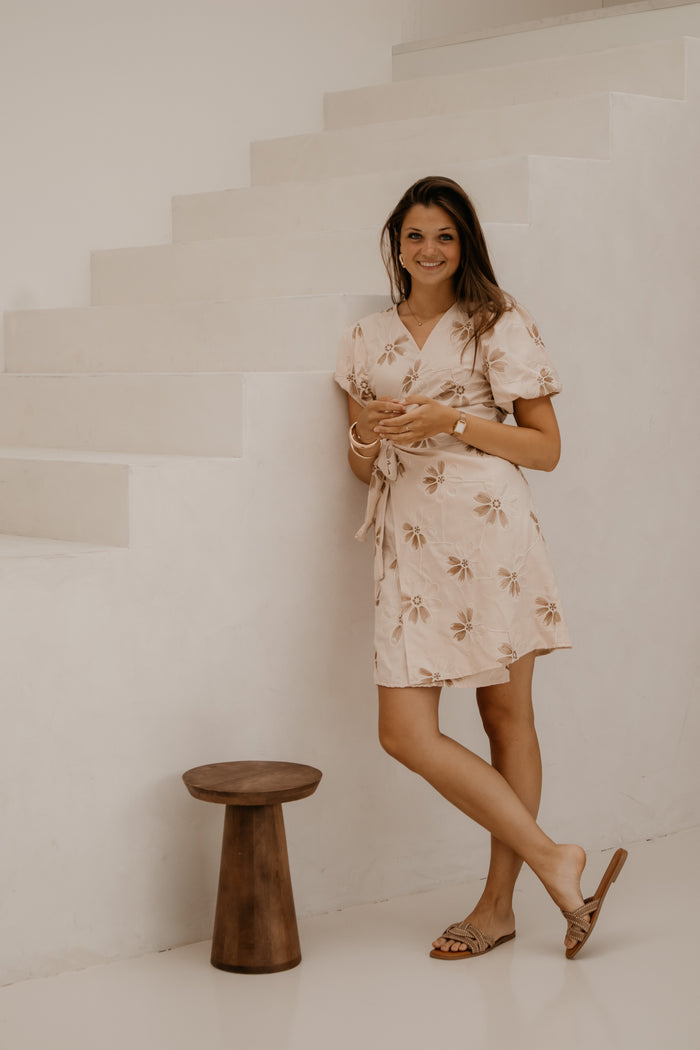 Xara Dress Flower Beige