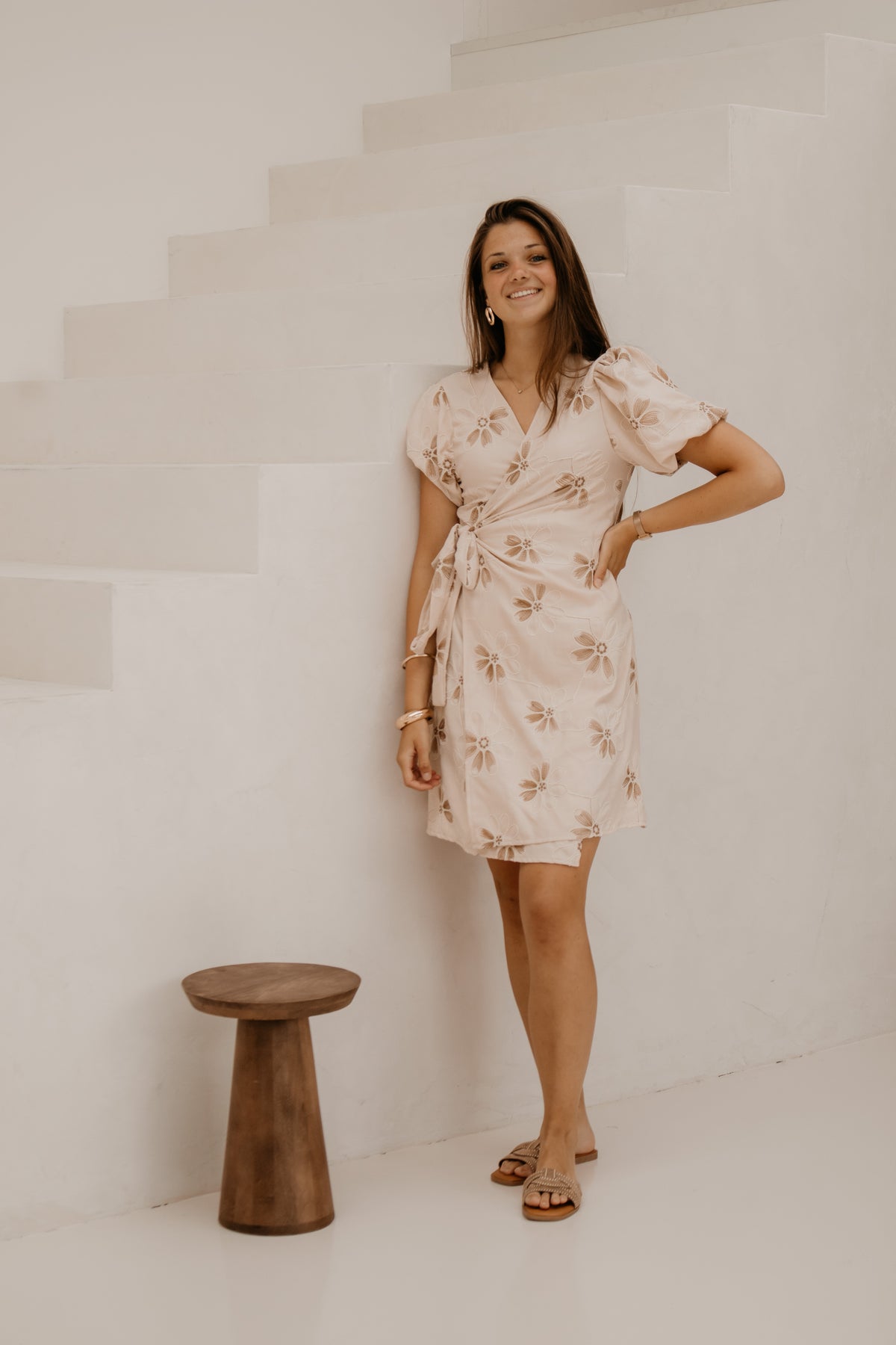 Xara Dress Flower Beige