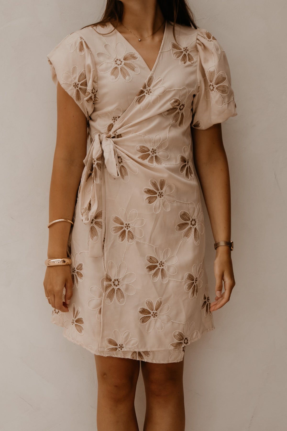 Xara Dress Flower Beige