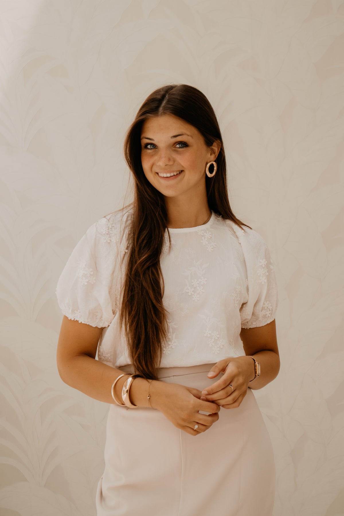 Yindi Top Flower White