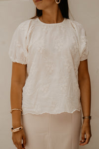 Yindi Top Flower White
