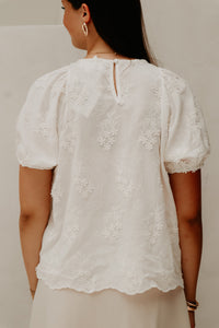 Yindi Top Flower White