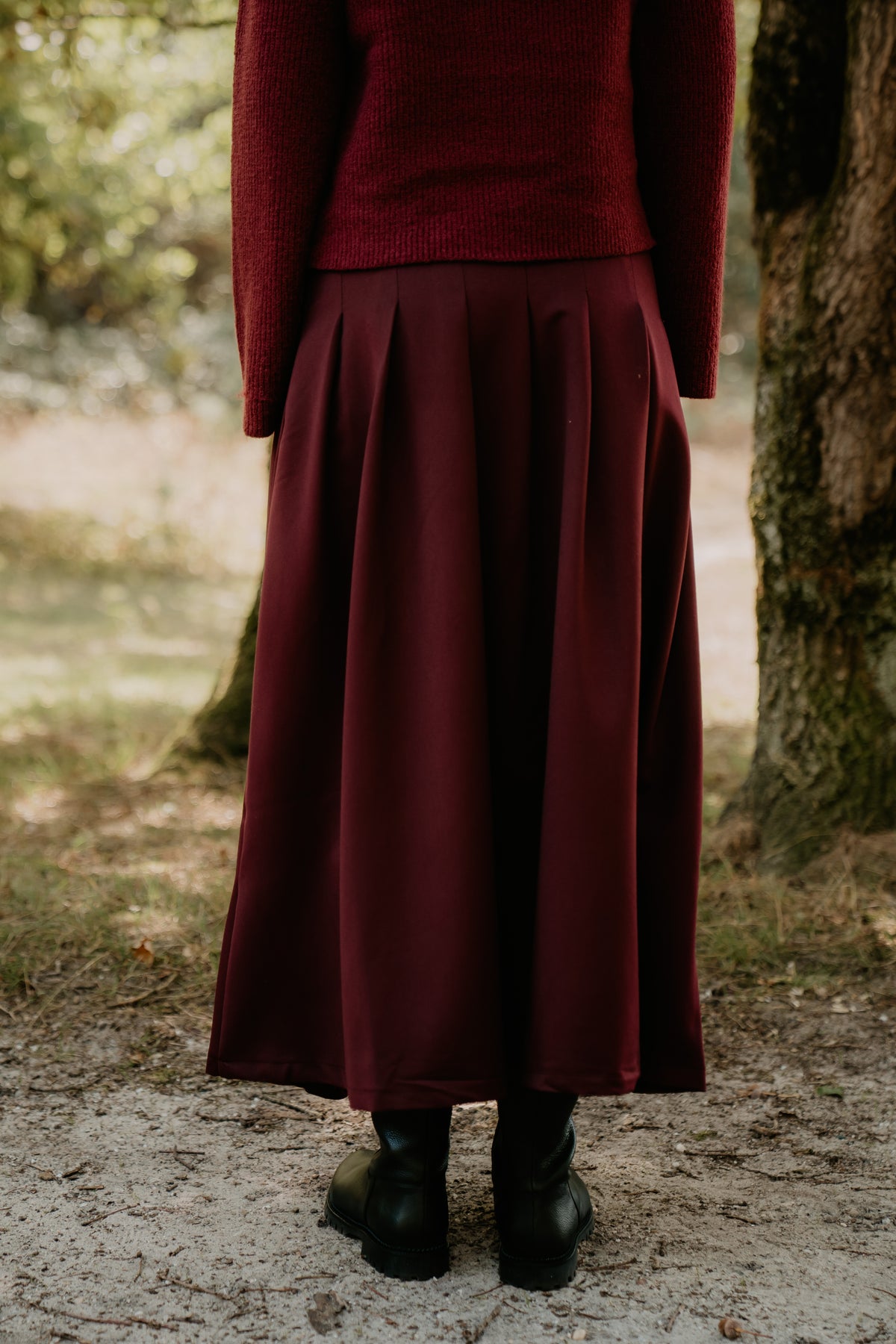 Mariella Faltenrock Lang Pflaume