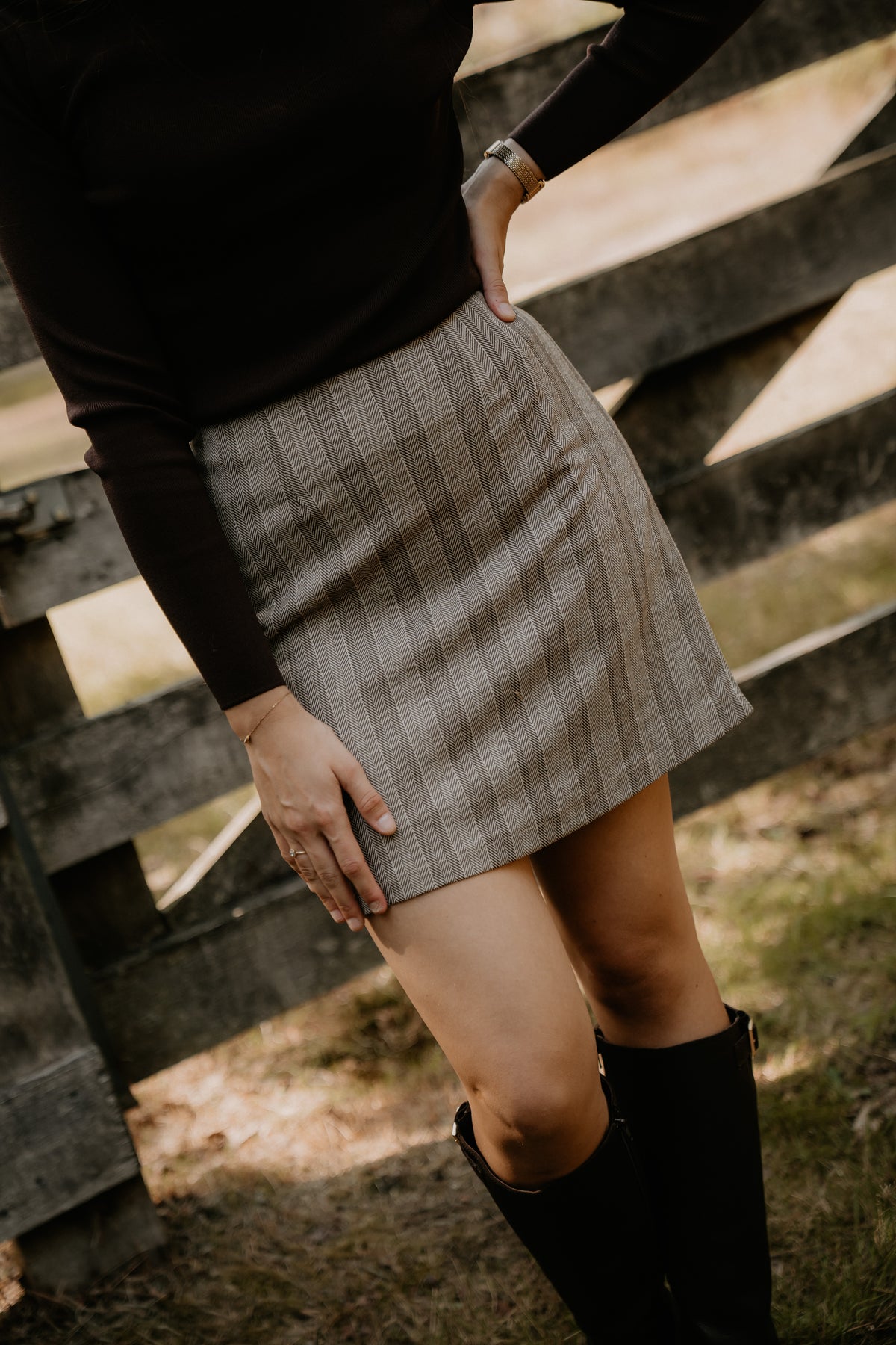 Benthe Skirt Brown/Beige