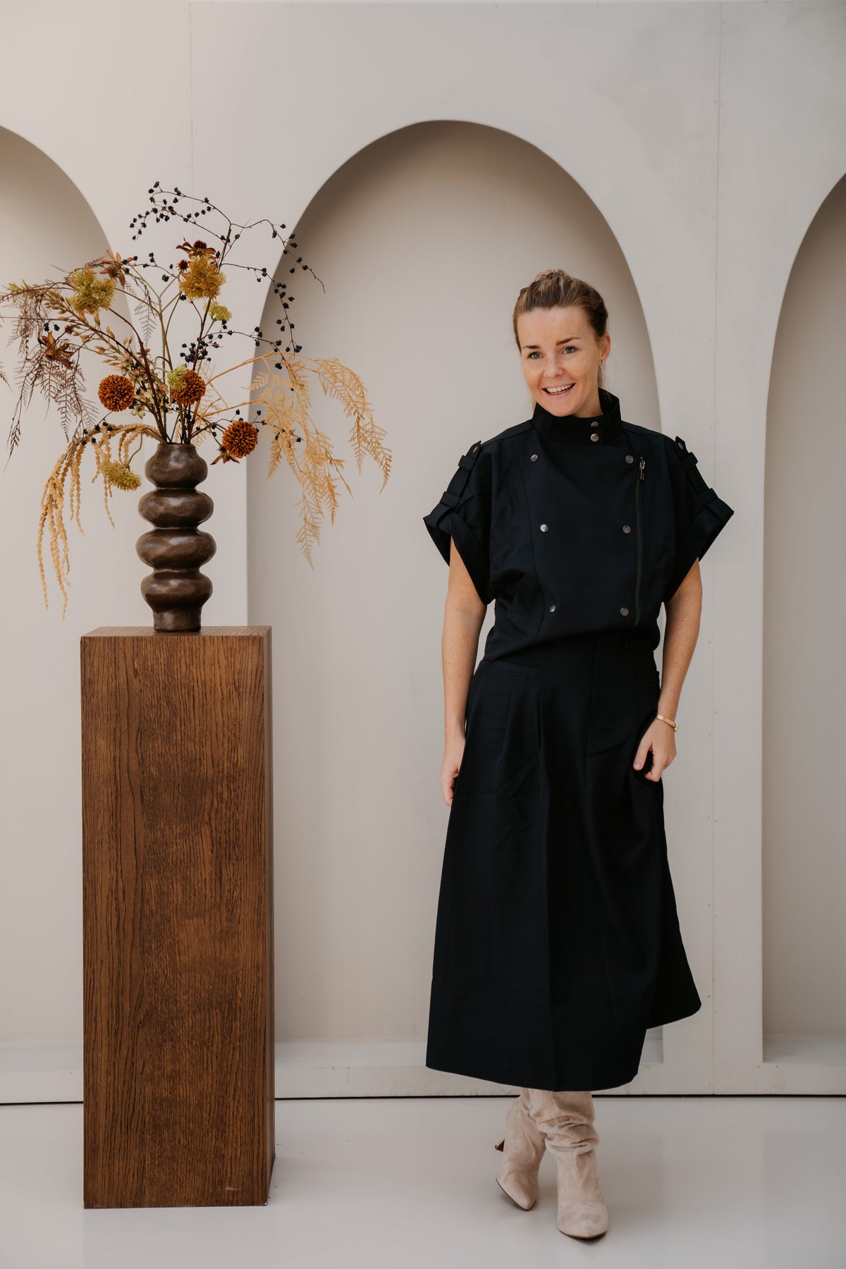 LunnaCC New Pocket Pleat Skirt Navy
