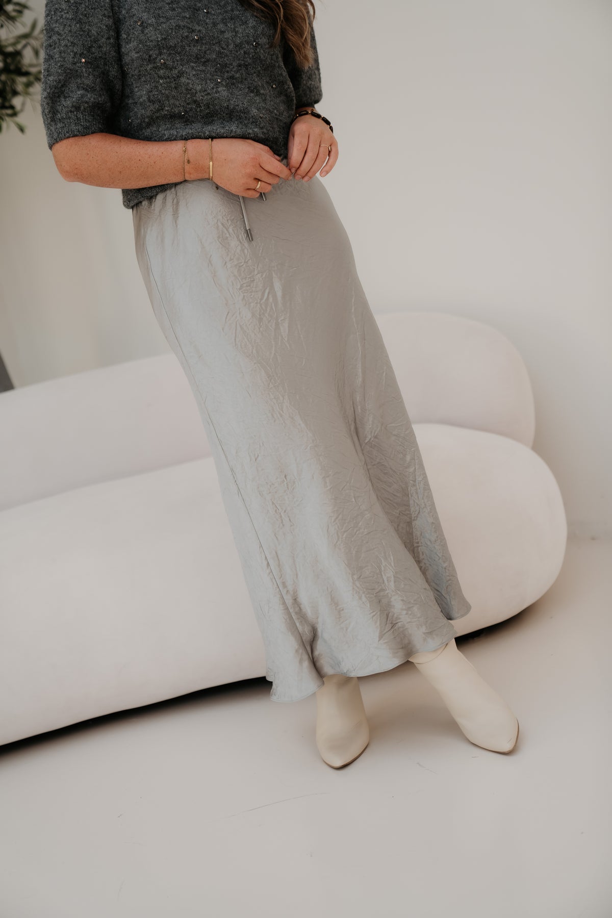 Skirt Long Acetate Light Grey 05547
