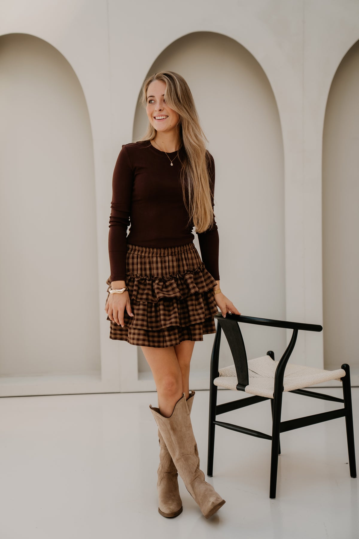 Gisele print skirt choco