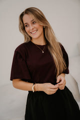Asha Boxy Tee Bordeaux