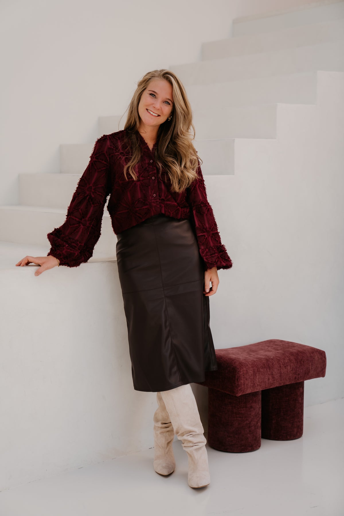 Amarinta blouse warm aubergine