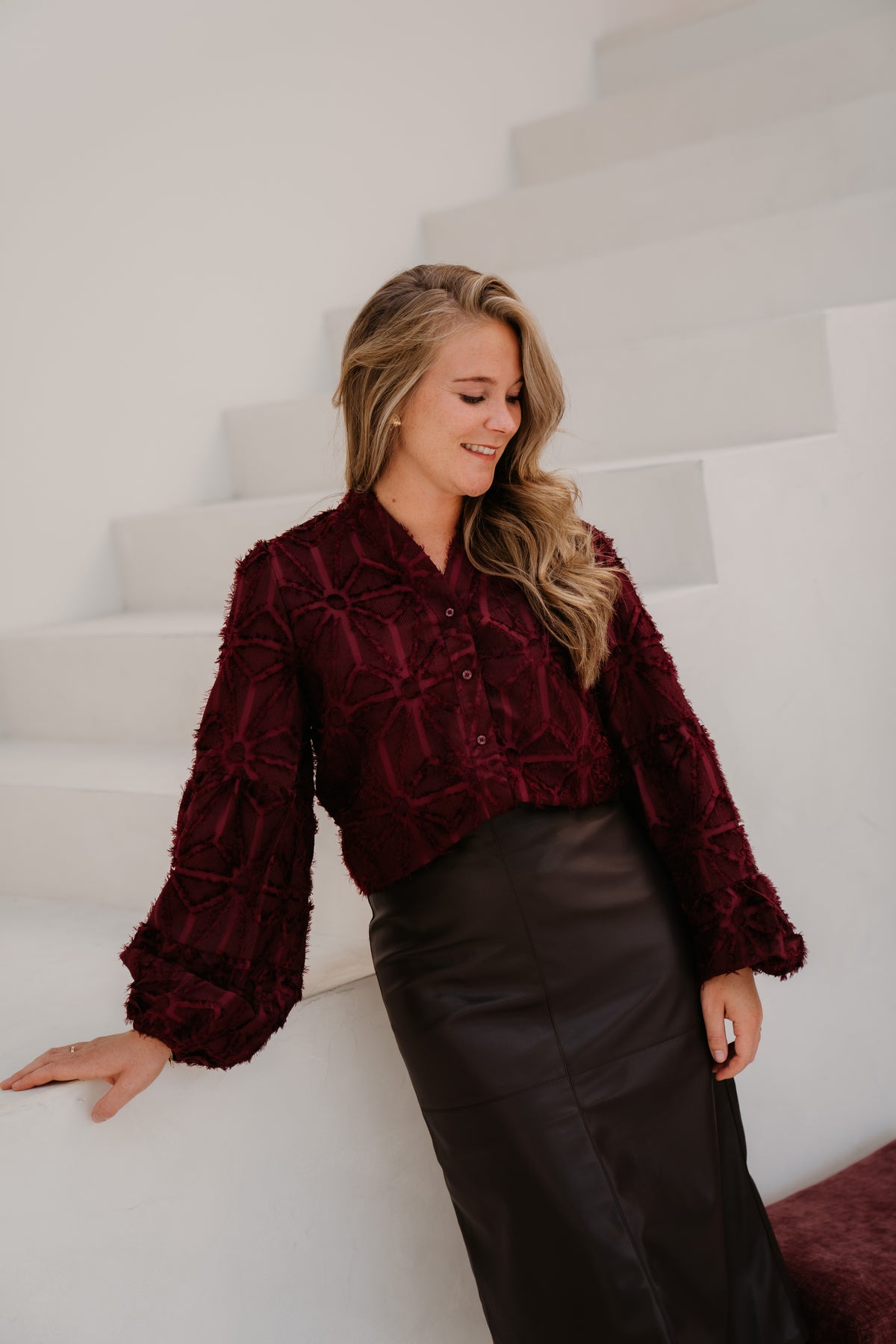 Amarinta blouse warm aubergine