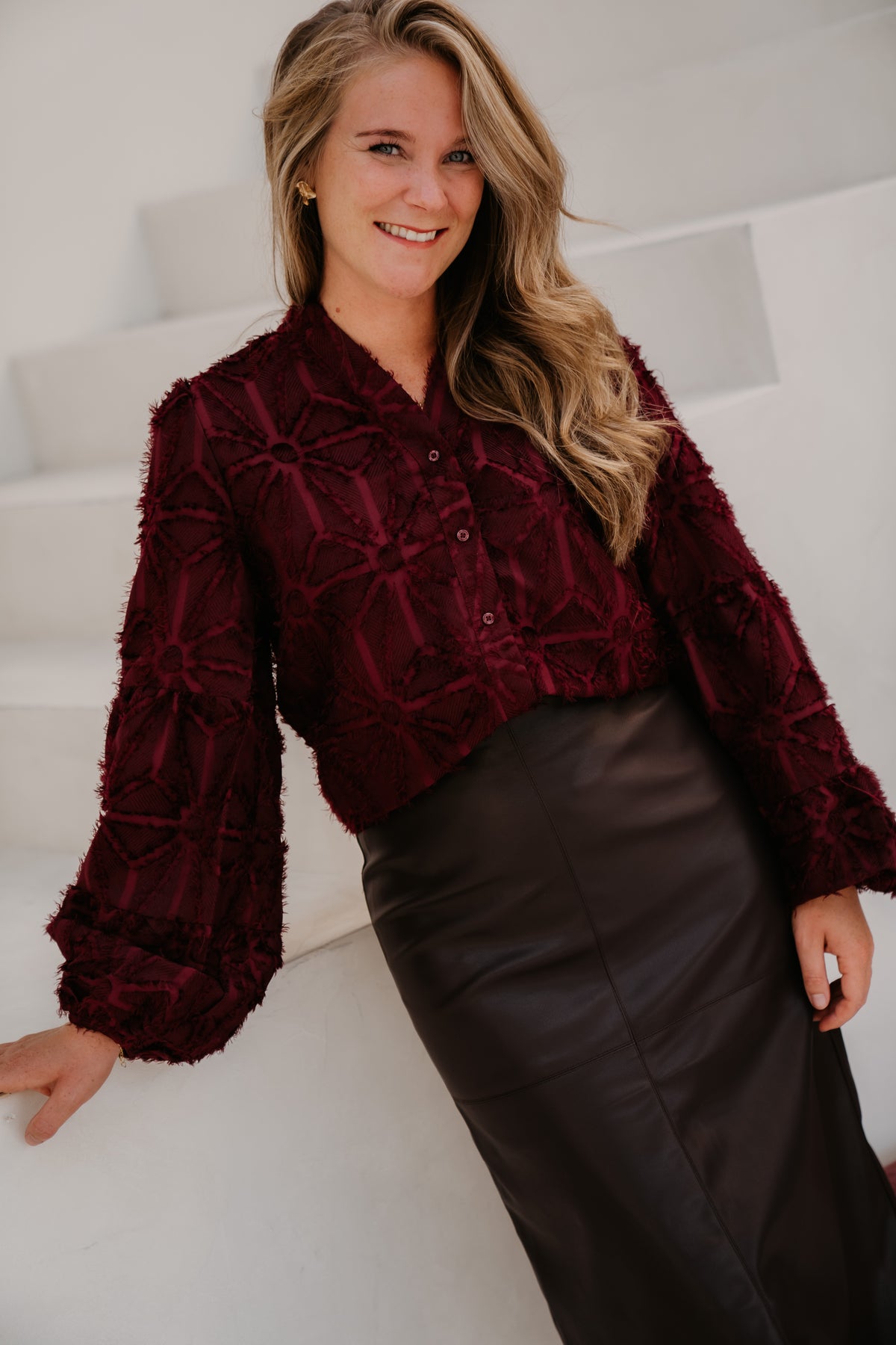Amarinta blouse warm aubergine