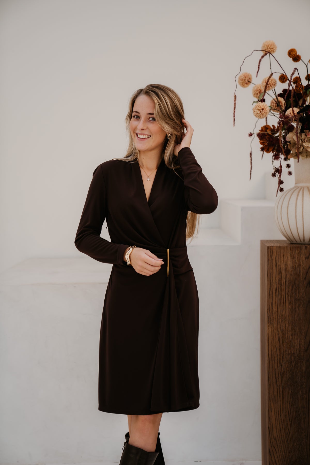 Dress Waist Detail Cacao 05525