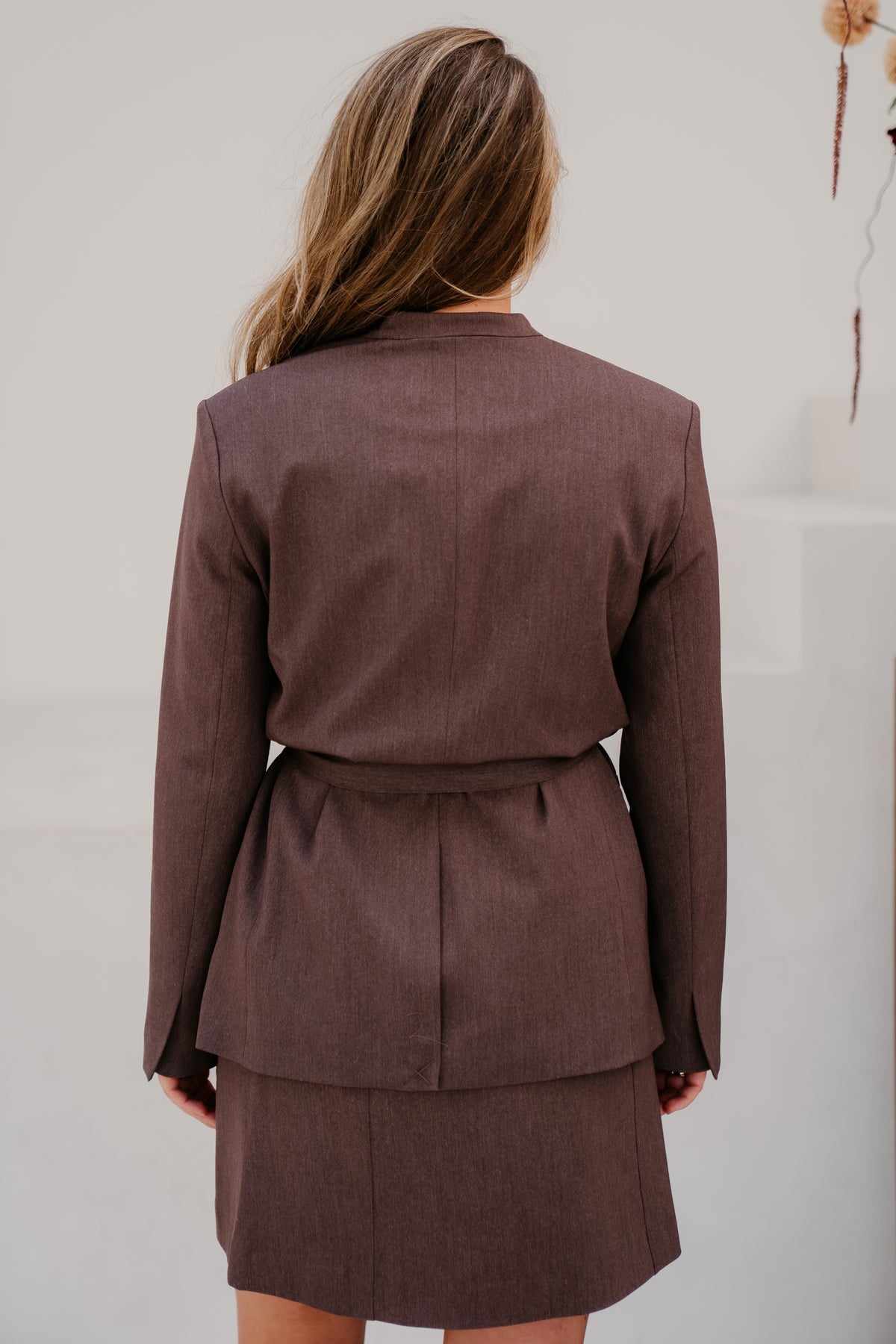Objlisa LO L-S Belt blazer brown