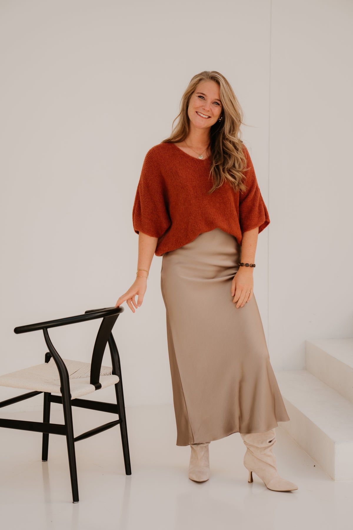 Gina Trui V-Hals Brique