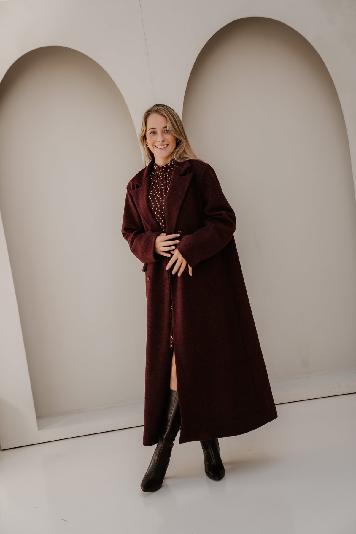 Amke bordeaux maxi coat