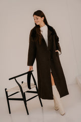 Marcel Mini Check Coat Brown