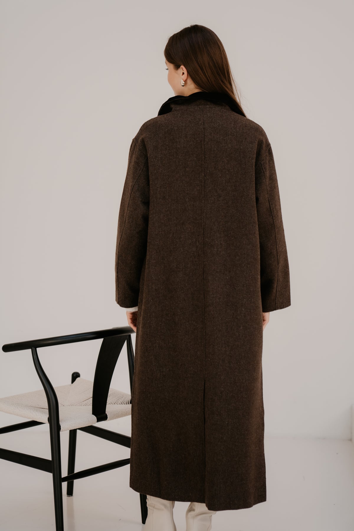 Marcel Mini Check Coat Brown
