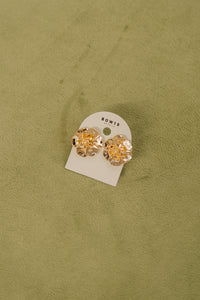 Earrings Flower Small Beige