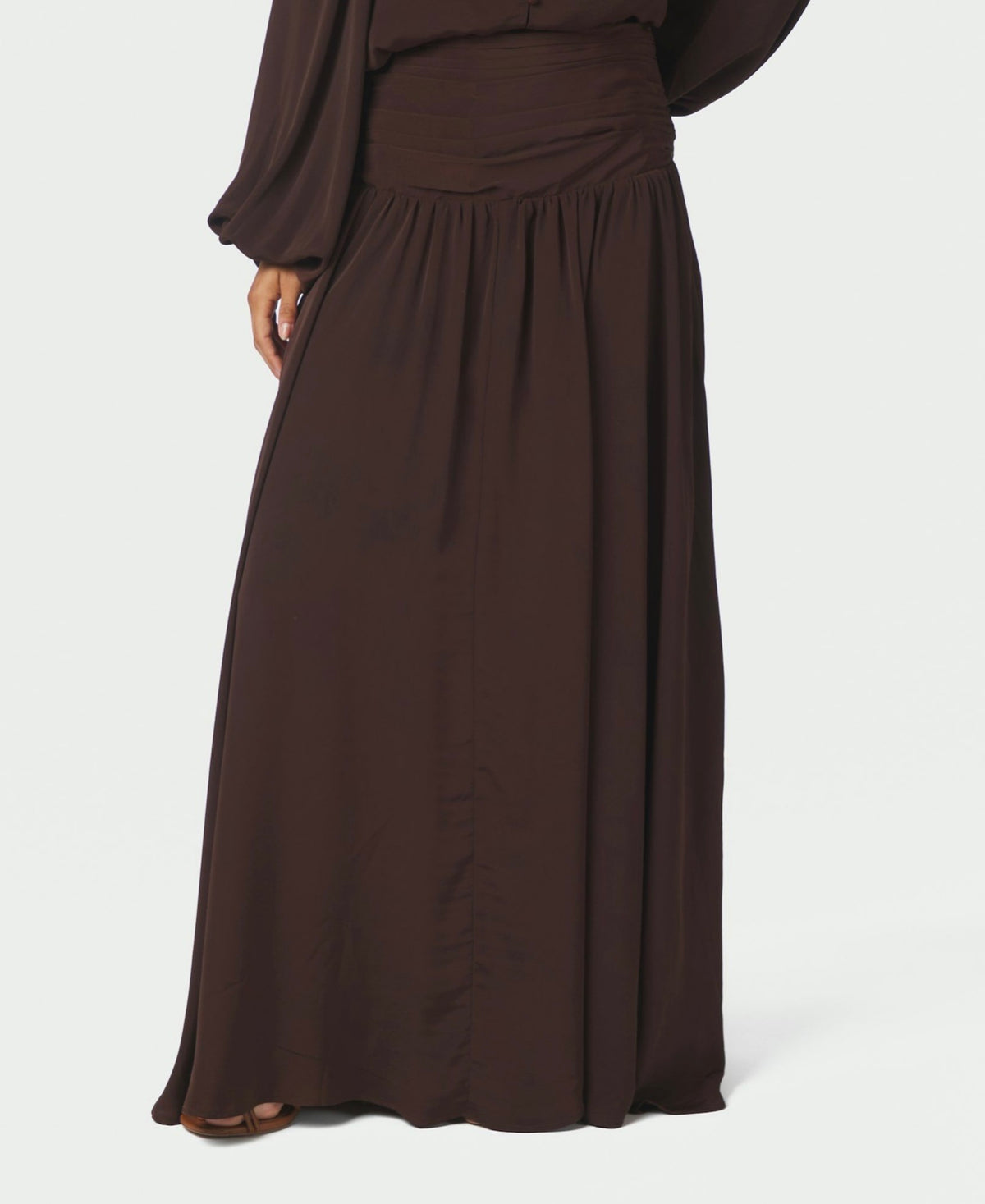 Morien Woven Maxi Skirt Dark Brown