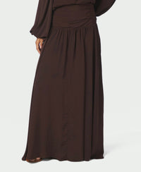 Morien Woven Maxi Skirt Dark Brown
