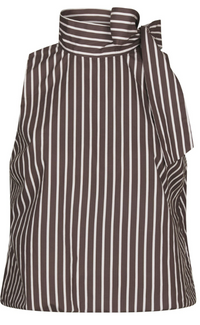 Veda wide stripe top dark brown