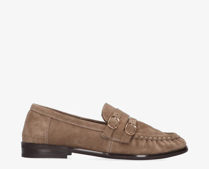 Anica 3-d suede loafer taupe