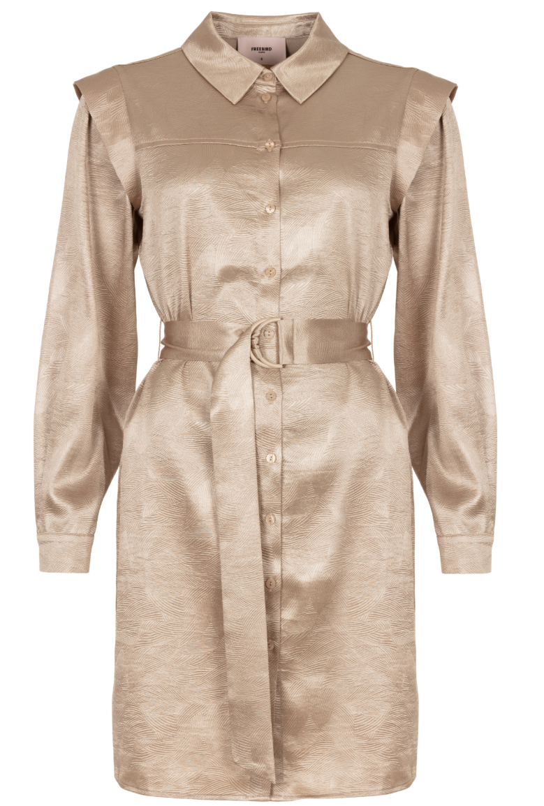 Demma Short Structuur Dress Light Caramel