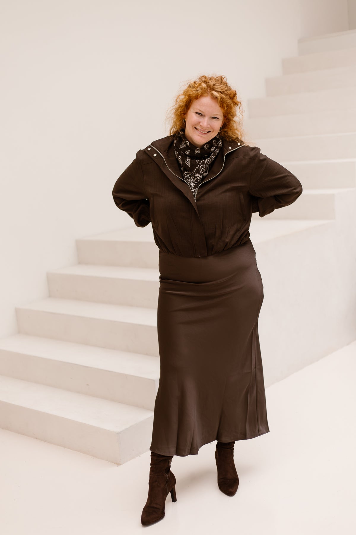 Felicity Zip blouse Dark brown