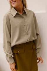 Check blouse green white