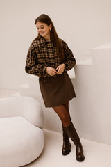 Aria button skirt brown