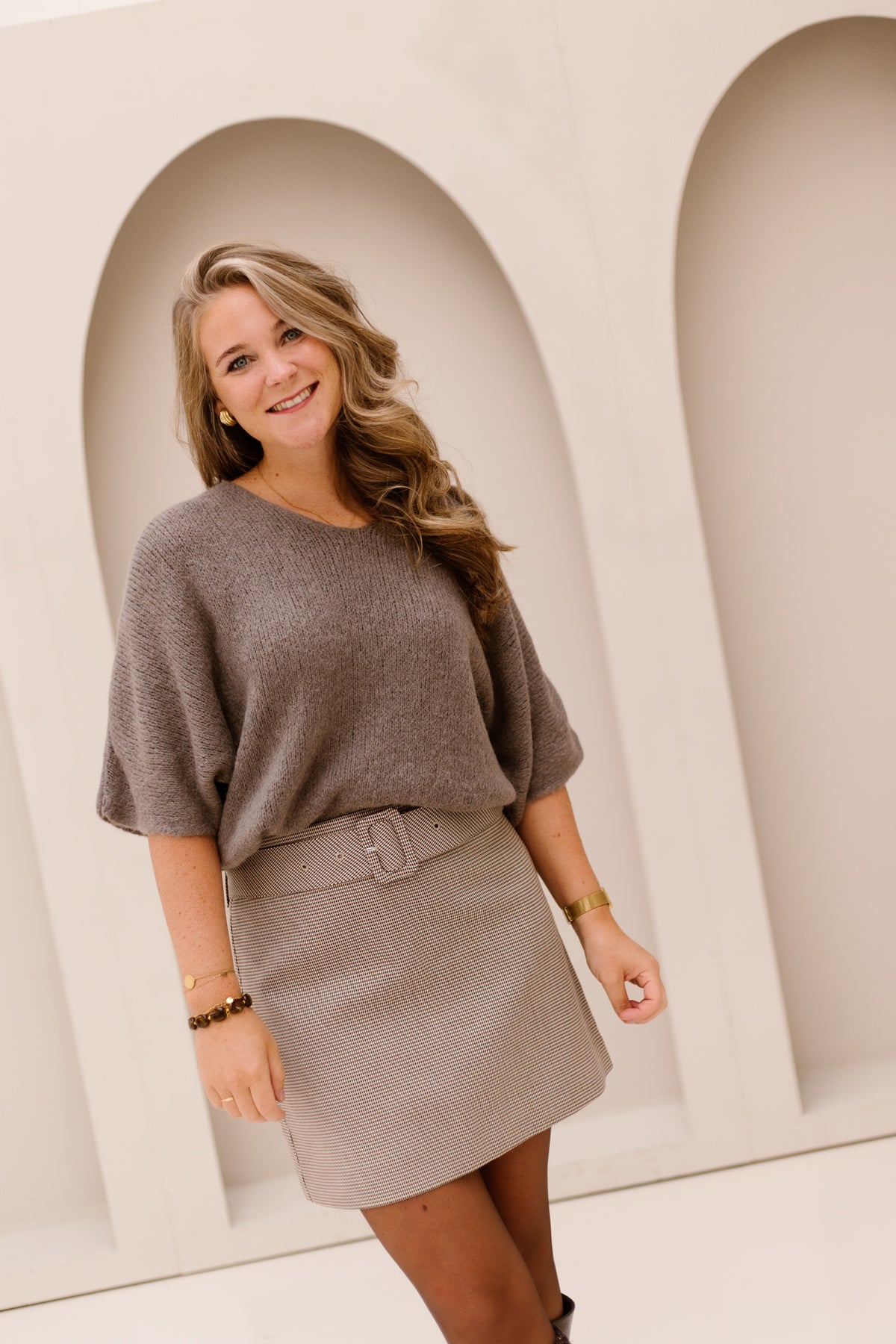 Gina Trui V-Hals Taupe