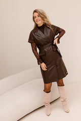 Izzy dress pu brown
