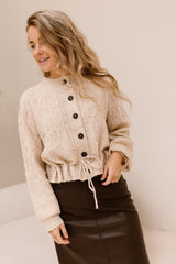 Objgunvi L/S Knit Cardigan Macadamia /Melange