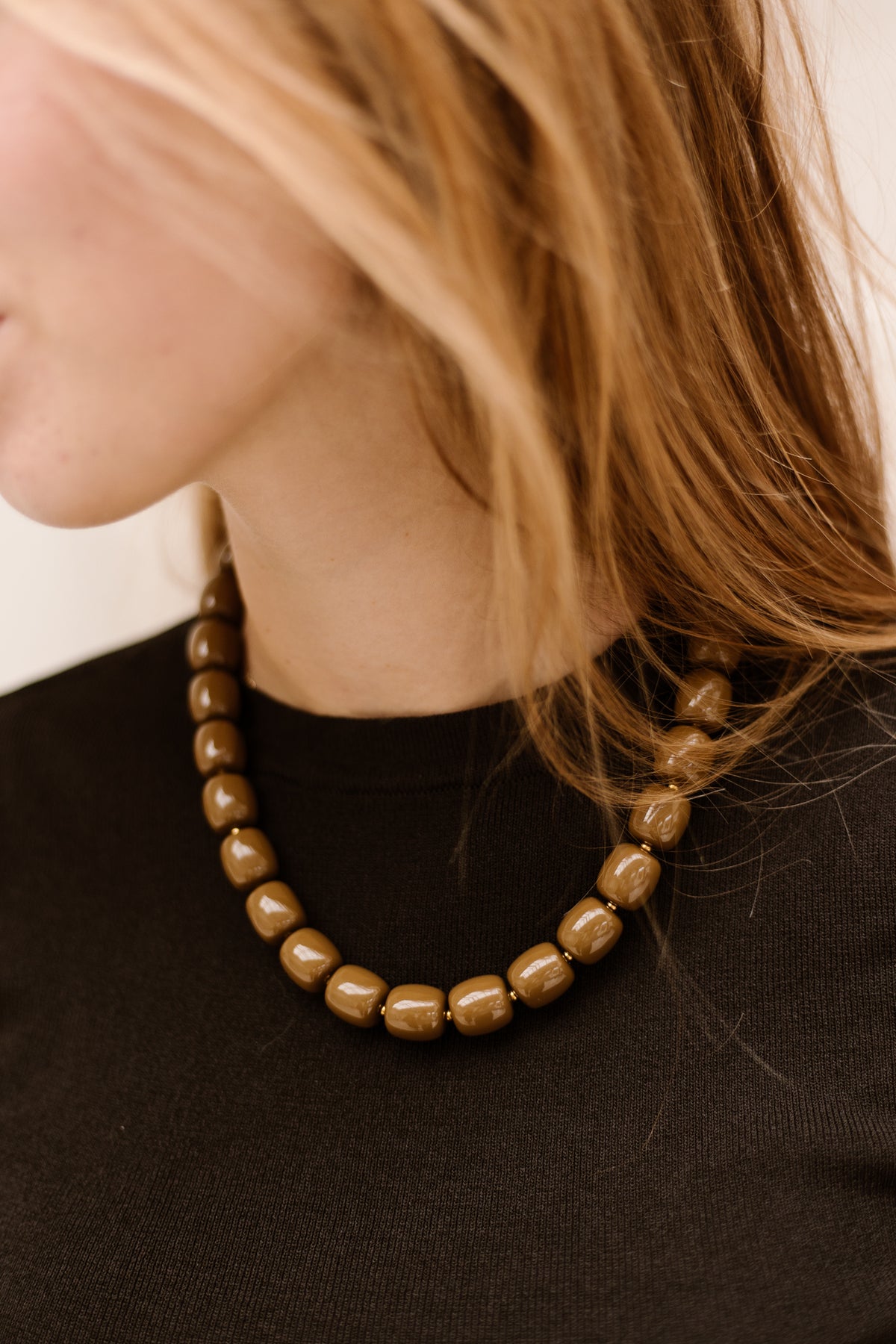 Ketting Kralen Koffiebruin 219531
