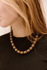 Ketting Kralen Koffiebruin 219531
