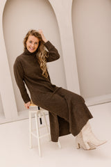 Objjuno L/S OZ Maxi Dress Morel/Melange