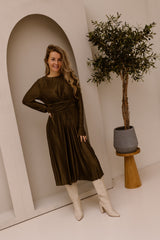 YASOtolinda LS Midi Dress Capers