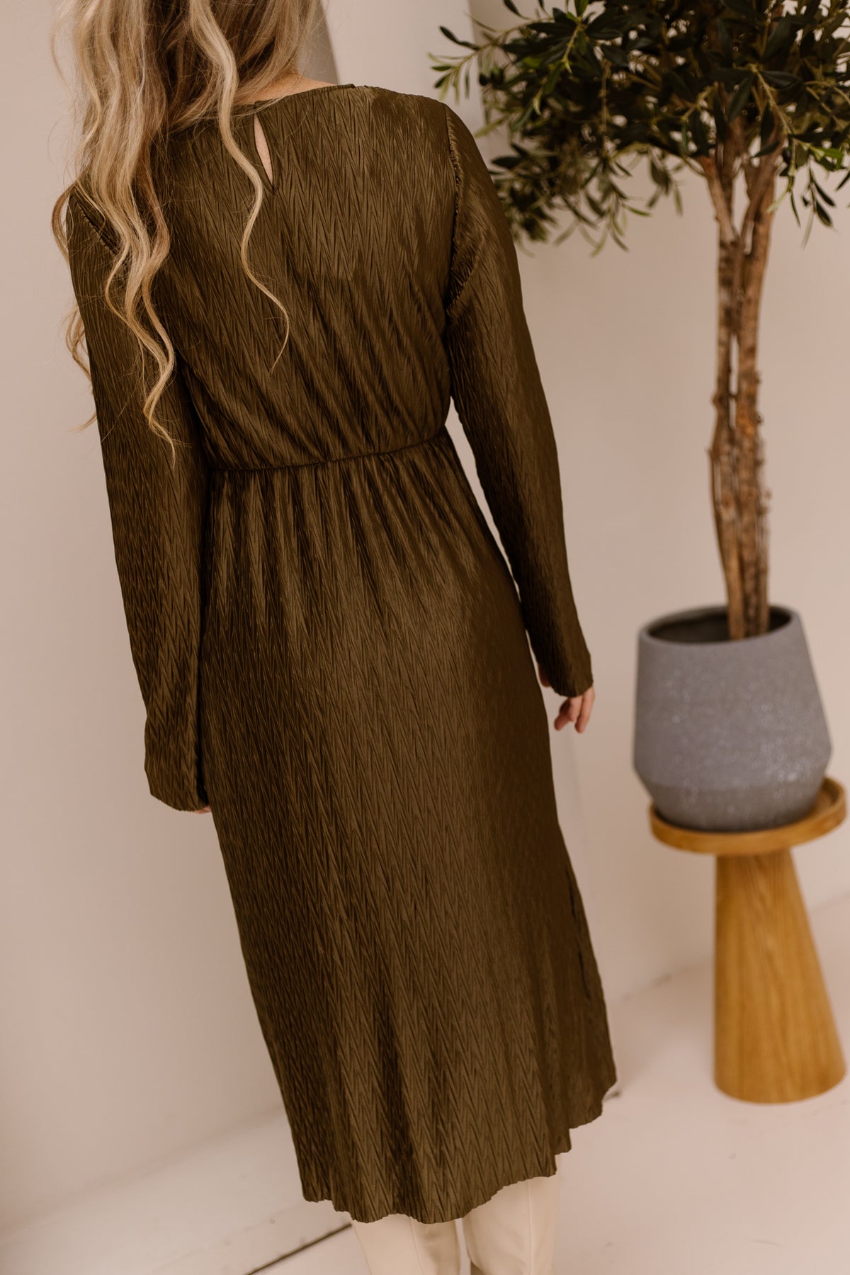 YASOtolinda LS Midi Dress Capers