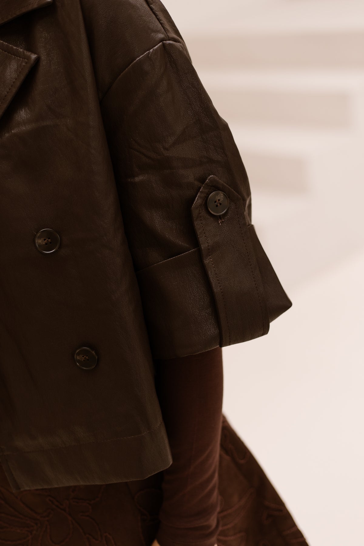 Holly Leather Jacket Brown
