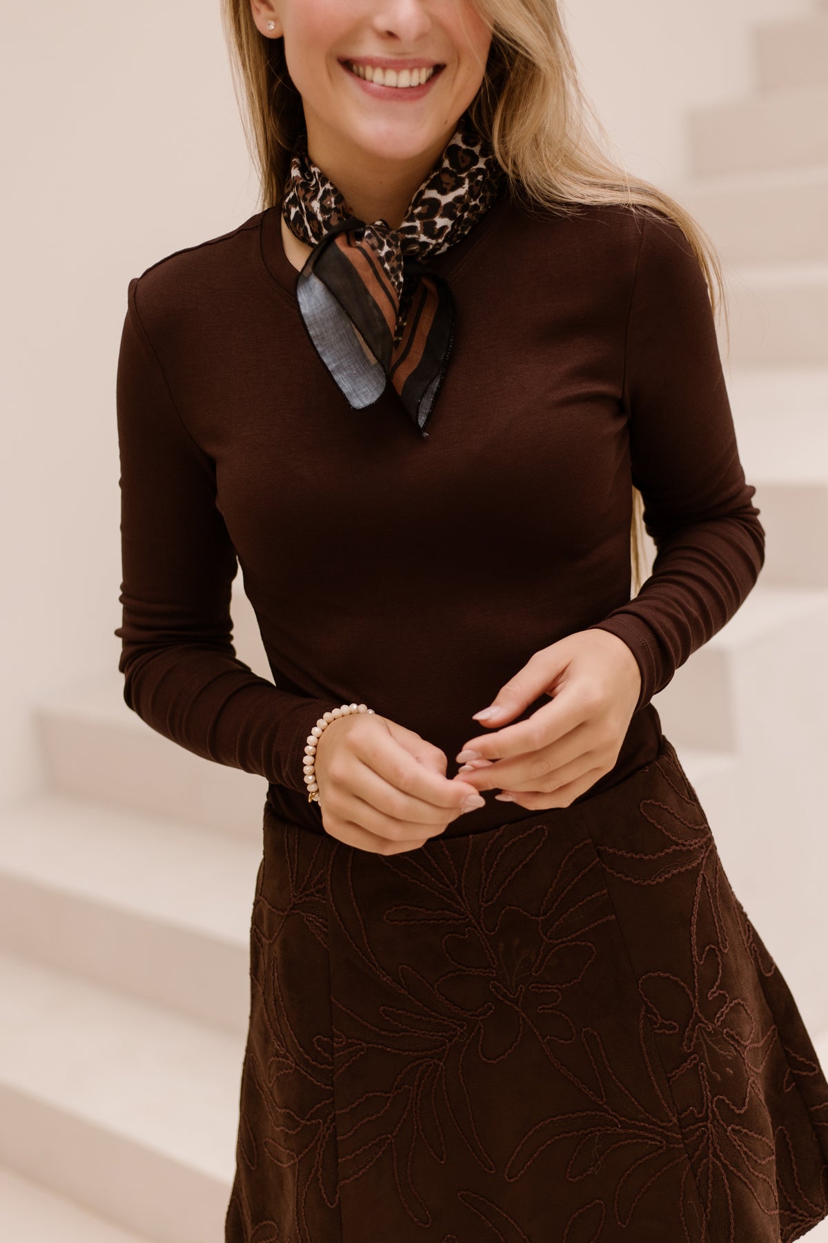 Grace basic top brown