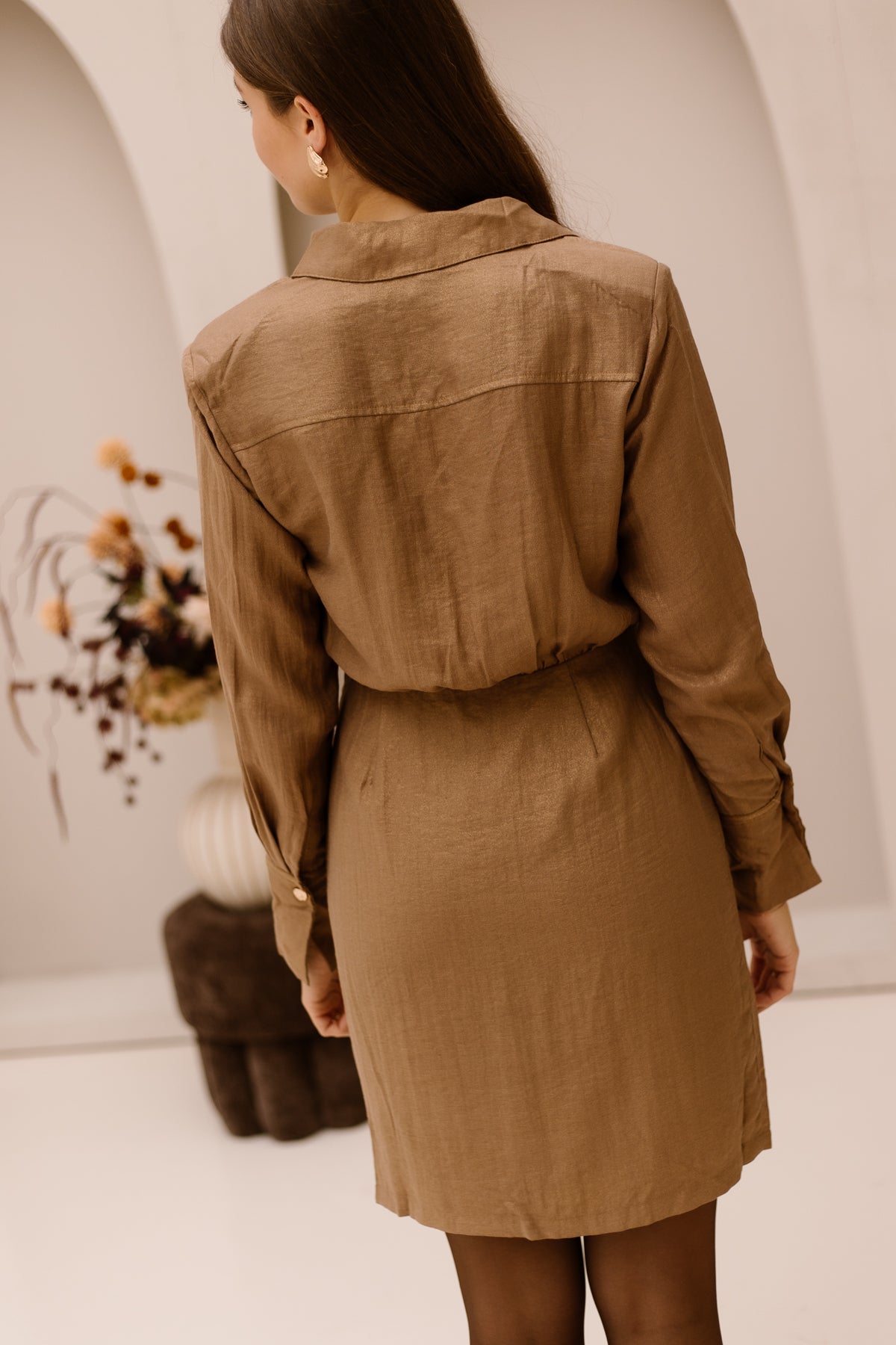 Dilan Dress Glitter Caramel