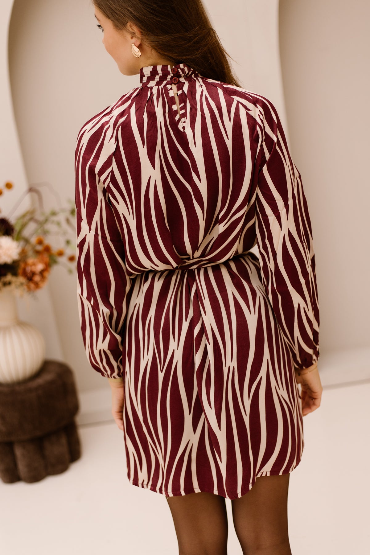 SL Dress Bordeaux Sand 26658