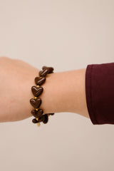Olga Armband Herzen braun