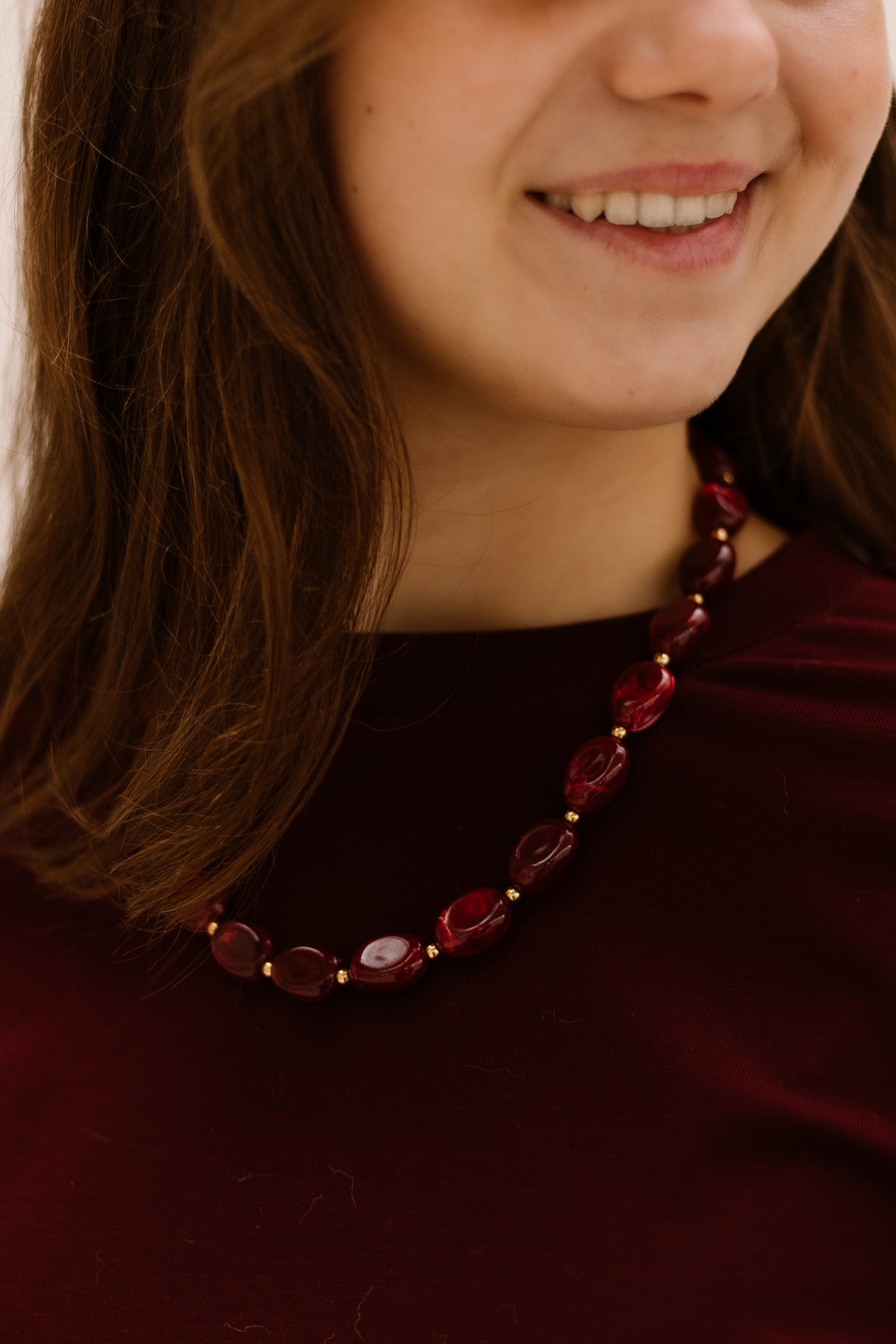 Ketting Kralen 13mm Karmozijnrood 219466