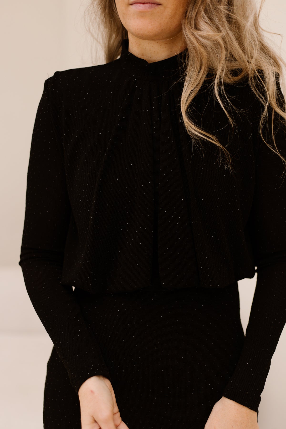 Faline glitter maxi dress black